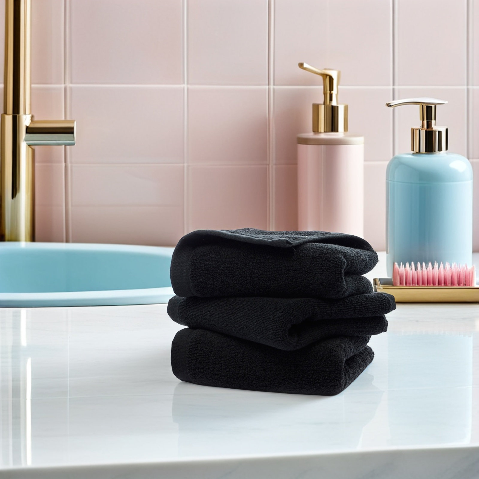 Black Cotton Hand Towel Pure C - огляд і ціна Spa Towel