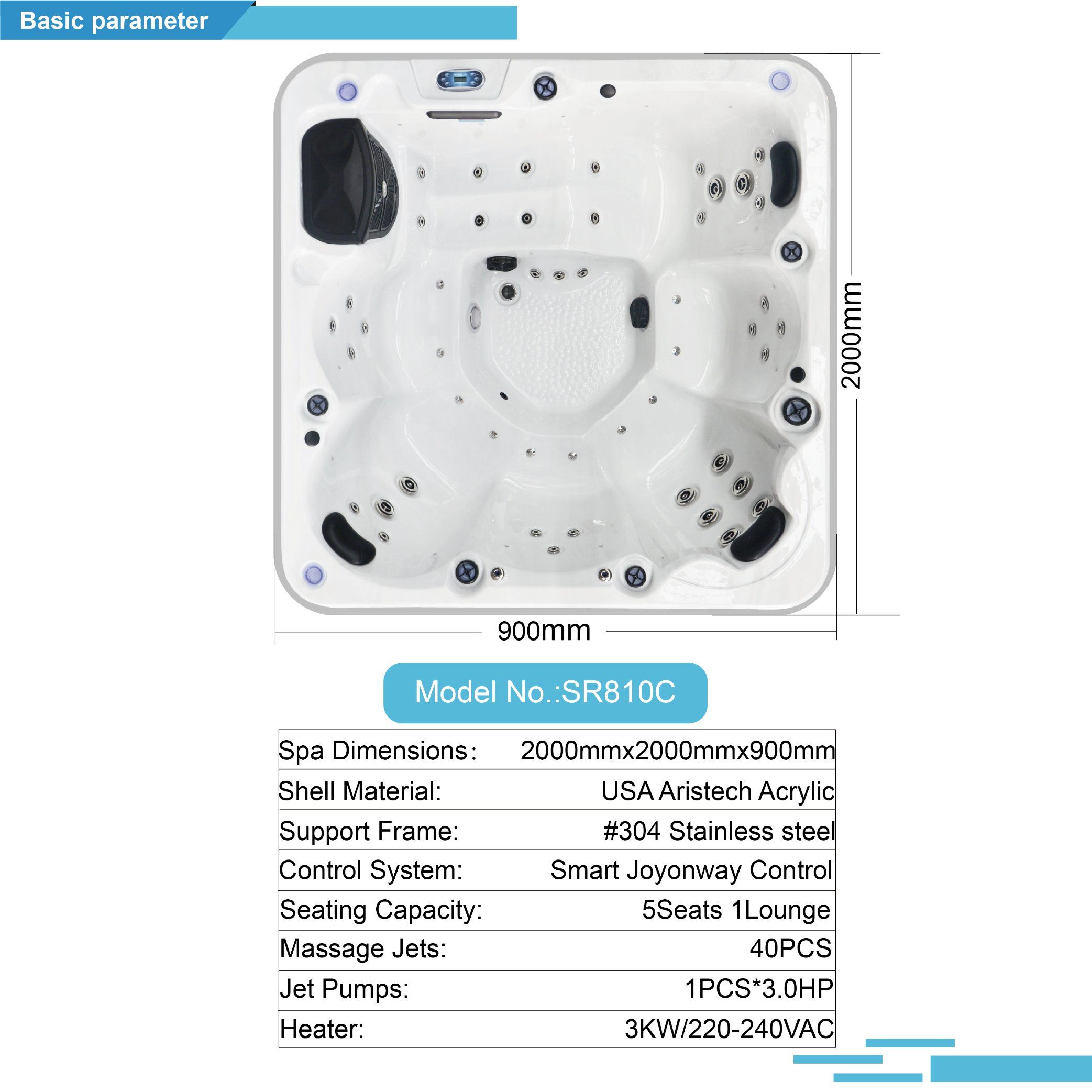 Outdoor 2m Hot Tub 6 Person Wi - огляд і ціна Hot Tub