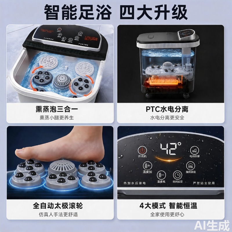Electric Foot Bath Bucket, Con - огляд і ціна Spa Massager