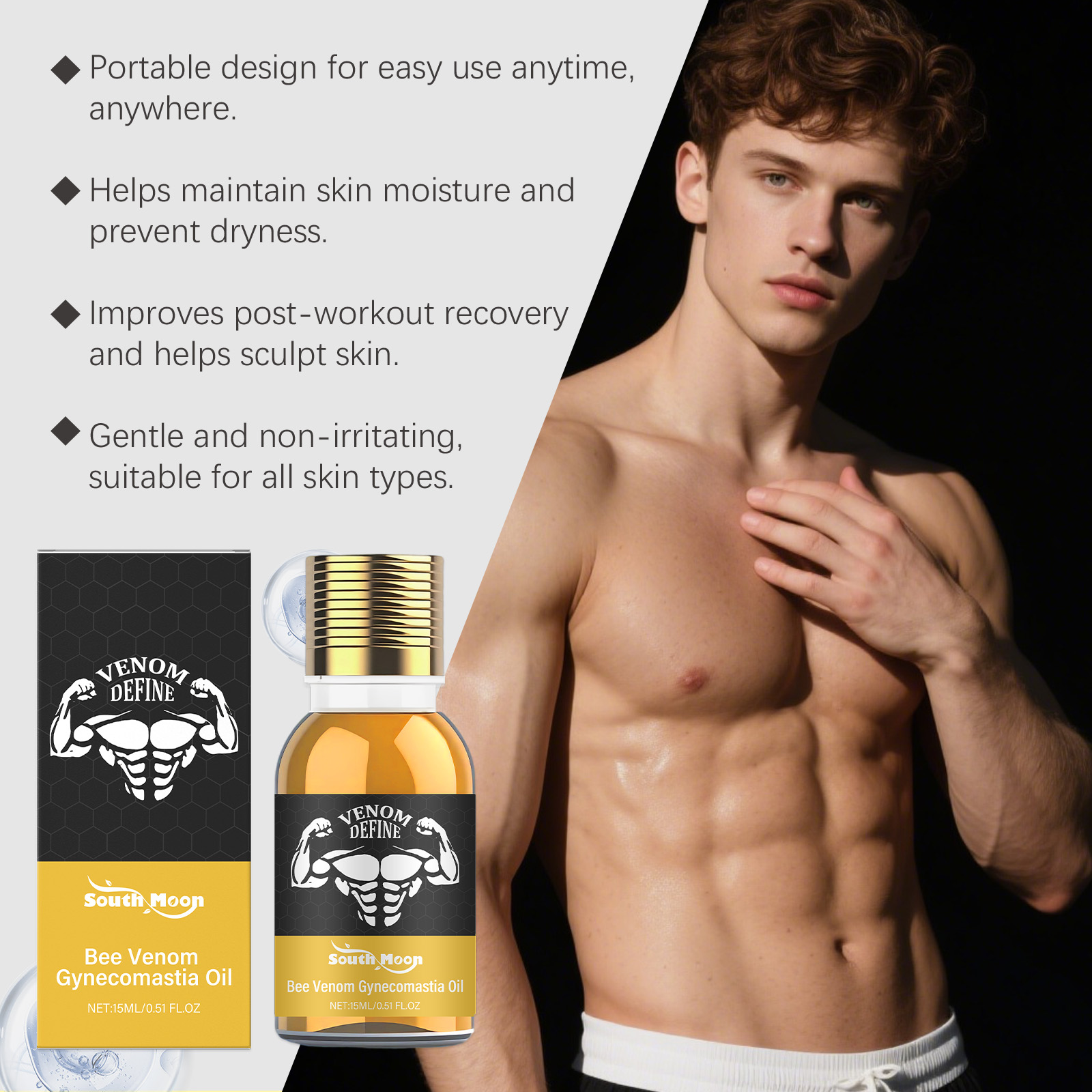 Bee Venom Gynecomastia Oil For - огляд і ціна Body Oil