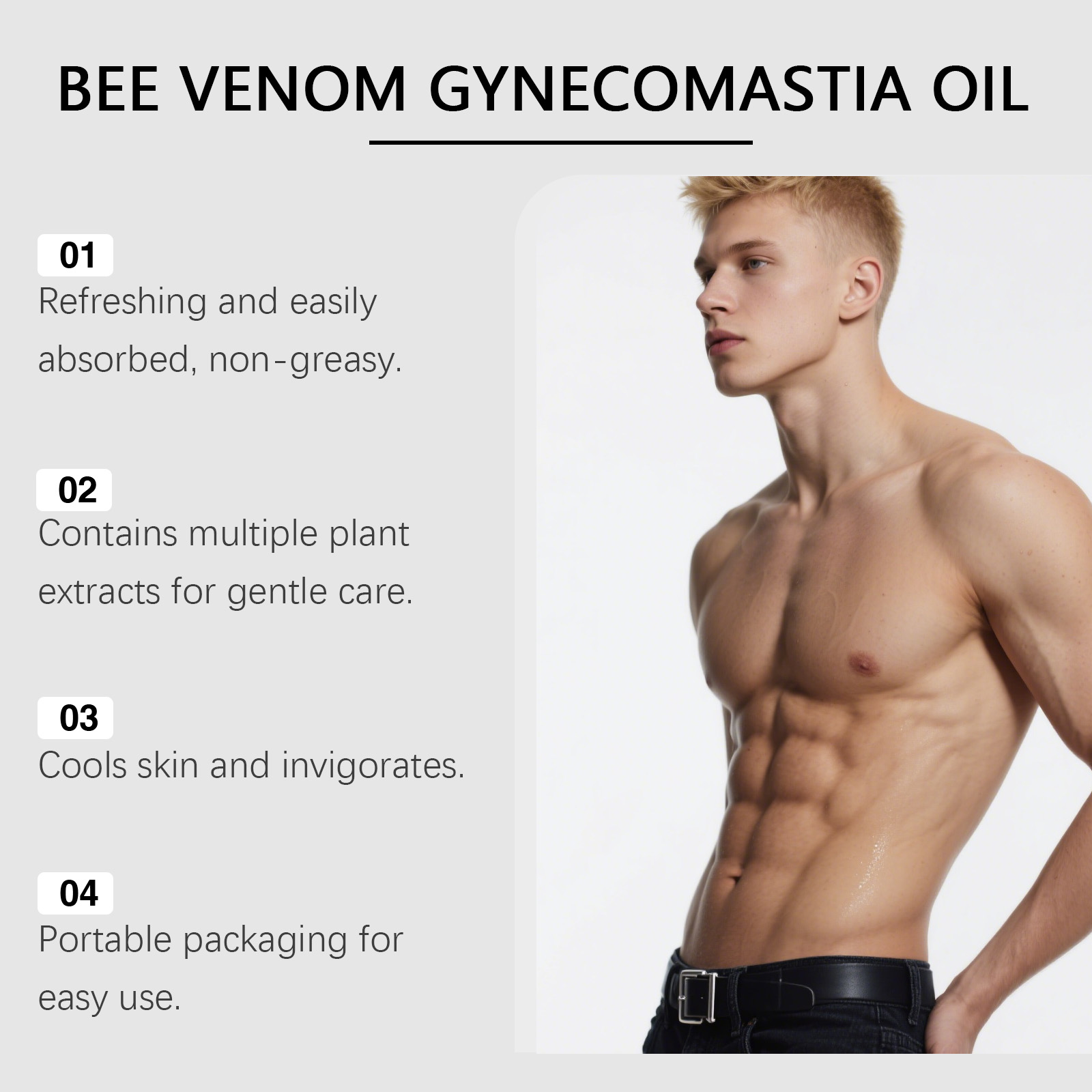 Bee Venom Gynecomastia Oil For - огляд і ціна Body Oil