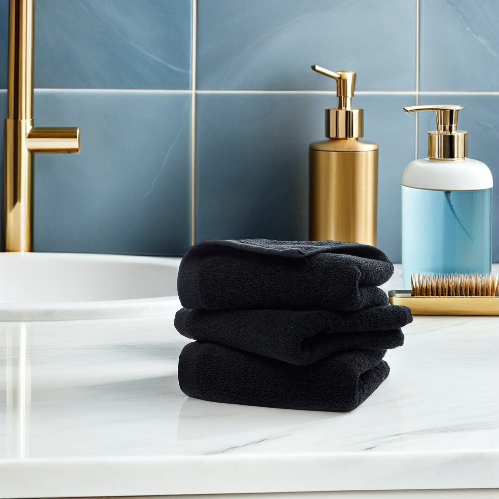 Black 35x75cm Pure Cotton Hand - огляд і ціна Spa Towel