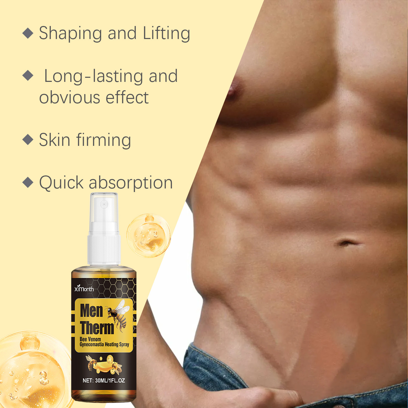 Bee Venom Gynecomastia Heating - огляд і ціна Body Oil