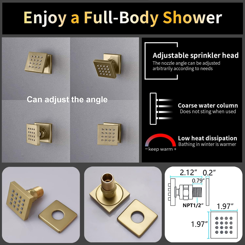 Brass Brushed Gold Digital Dis - огляд і ціна Body Brush